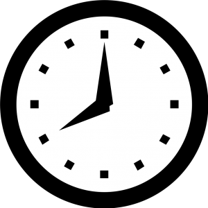 illustration of a clock pointing to 8:00