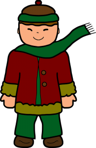 illustration of a boy in winter clothing