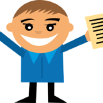 boy man holding paper